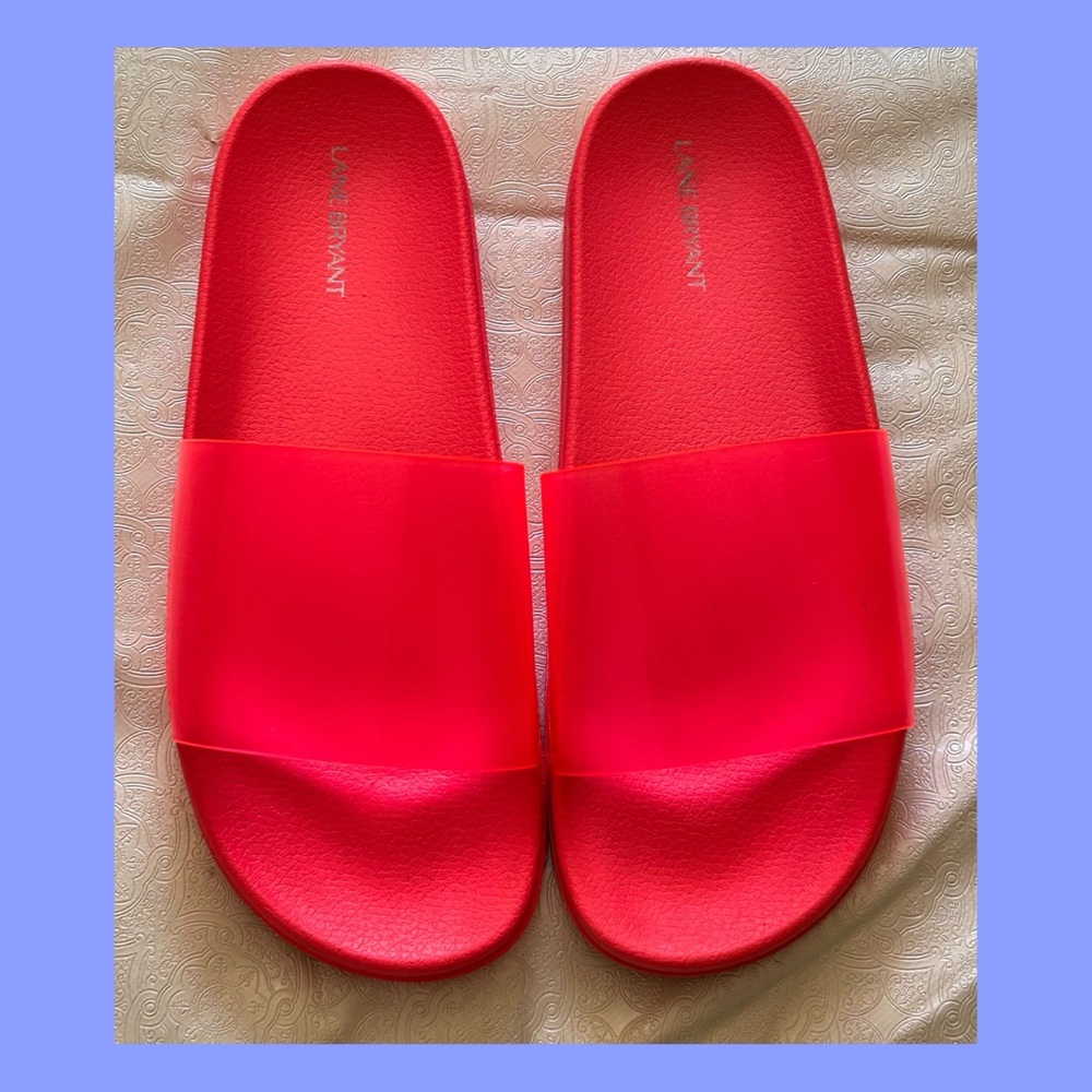 Lane Bryant Vibrant Pink Slide Sandals!